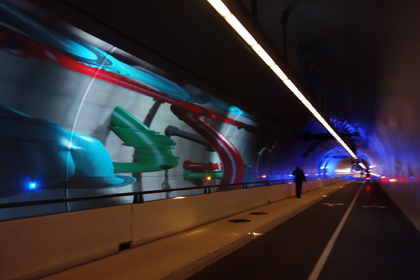 Tunnel de la croix Rousse Lyon Animations pour piétons et cyclistes