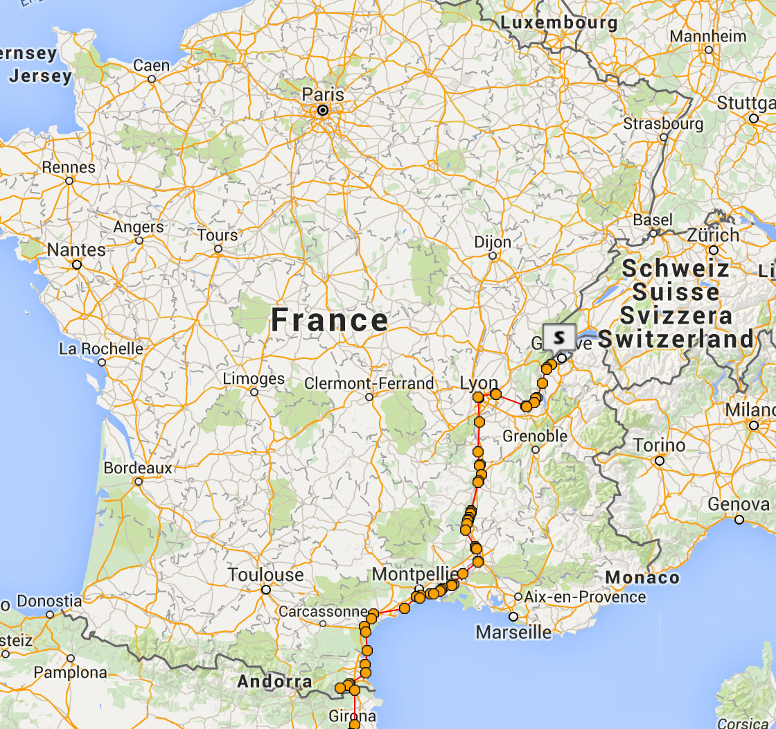 Itinéraire en France